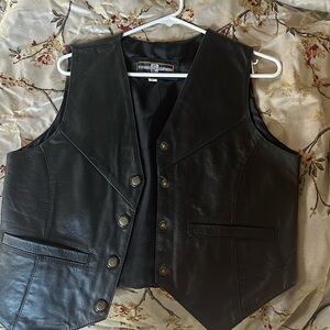 All leather riding vest